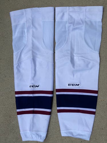 CCM Edge Style Pro Stock Hockey Socks White Tulsa Oilers 8249