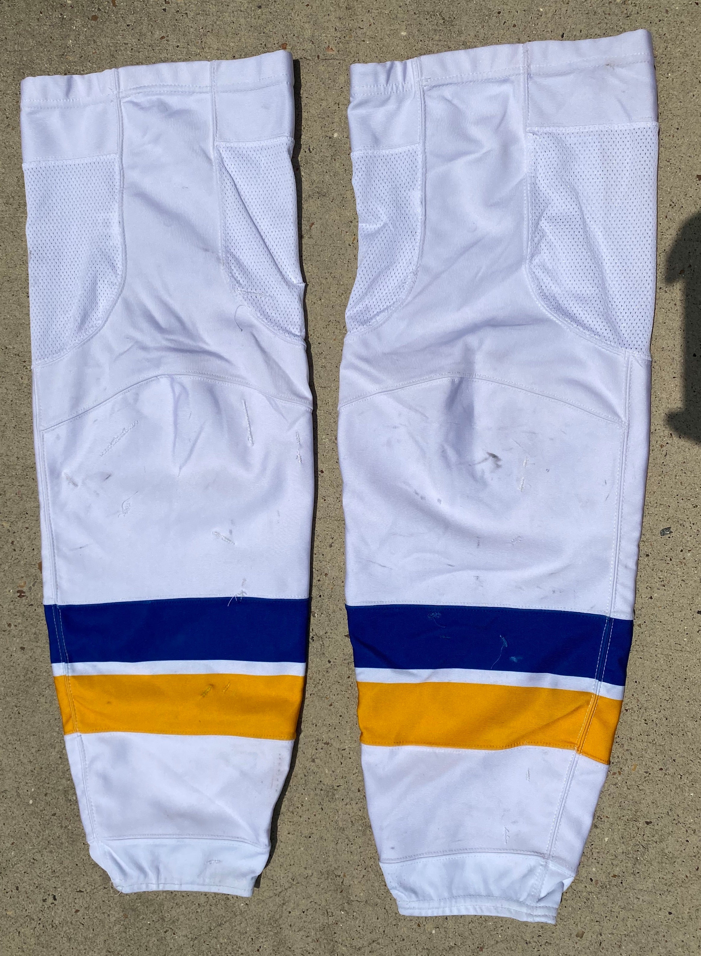 blue and yellow hockey socks