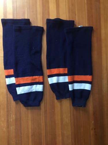 Blue And Orange Knit Socks