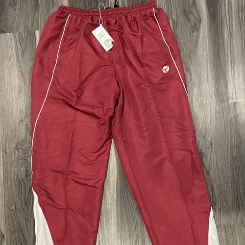 NEW - FIRSTAR GAME READY TRACK SUIT PANTS, warm-up suit pants, Maroon and White, Size XL