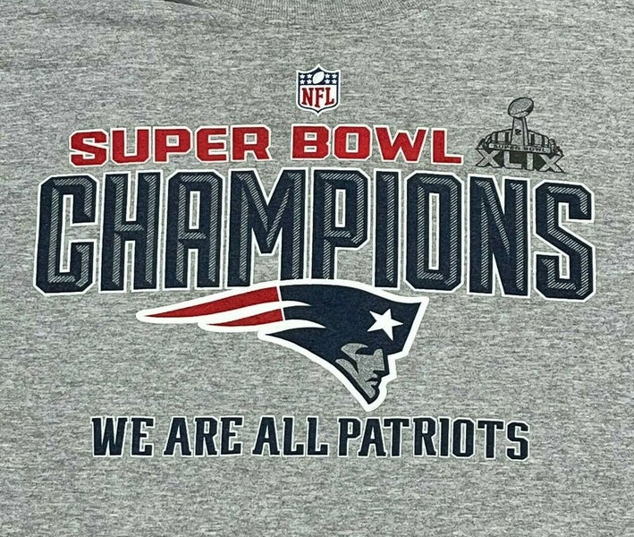 Nike Men's Large T-Shirt NFL Super Bowl XLIX Champions New England Patriots  Gray