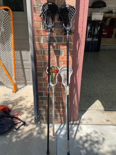 5 Lacrosse Sticks with 4 Heads - STX, GATI, WARP
