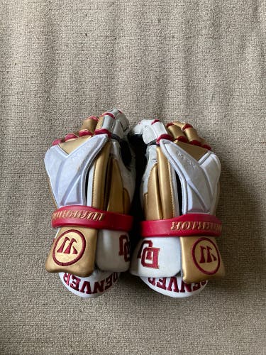 University Of Denver Lacrosse Used Player's Warrior  Evo Pro Lacrosse Gloves