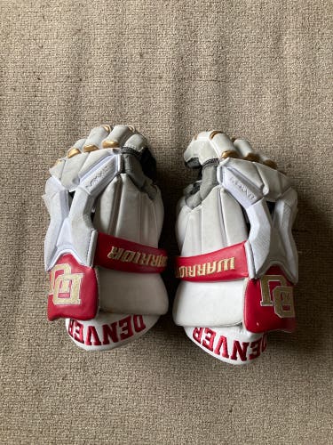 University Of Denver Lacrosse Used Player's Warrior Burn Pro Lacrosse Gloves