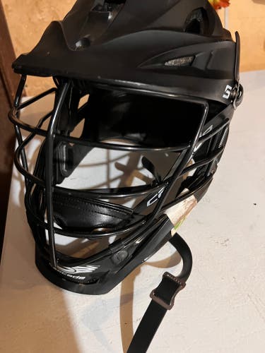 Cascade S Matte Black Lacrosse Helmet Black Cage - Adult Sm