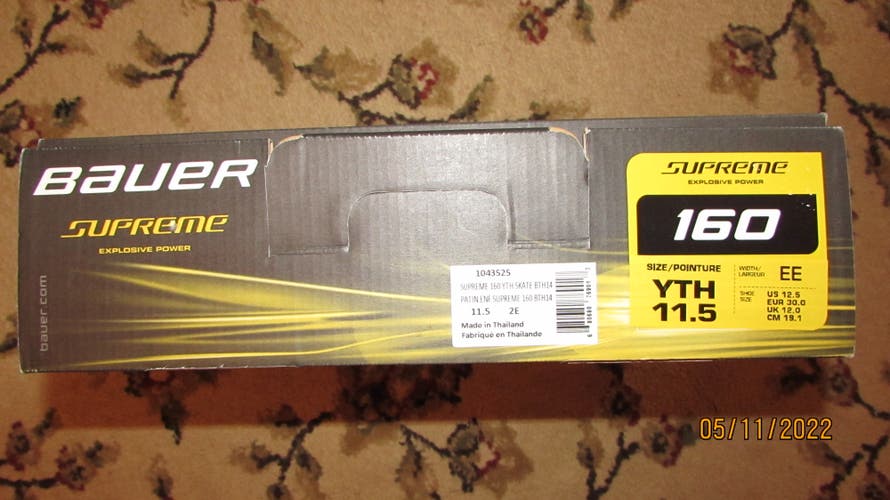 Youth Used Bauer S160 Extra Wide Width Size 11.5