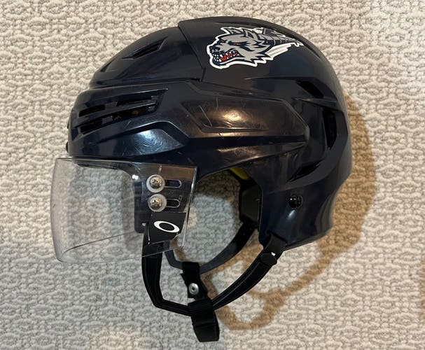 Pro Stock Team Issue Bauer re-akt helmet navy game worn Hartford Wolfpack AHL