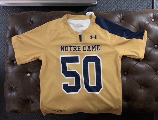 Gold Notre Dame Under Armour Lacrosse Jersey