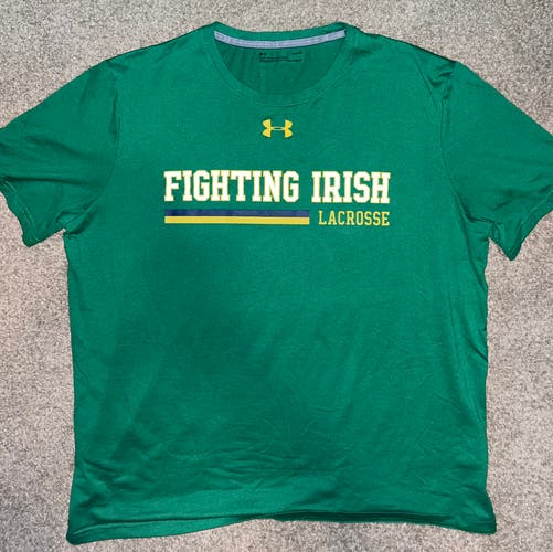 University of Notre Dame Lacrosse Official Team Issue Gear Under Armour tee