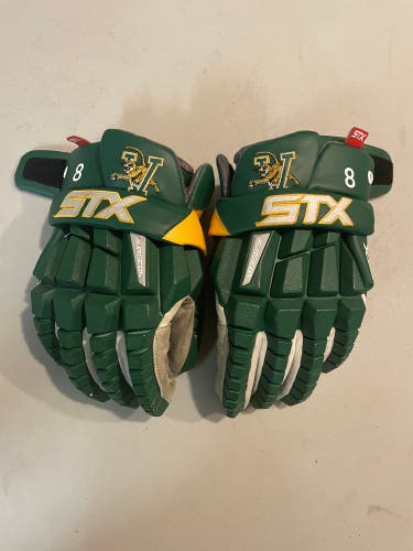 Used UVM Player's STX  Surgeon 700 Lacrosse Gloves