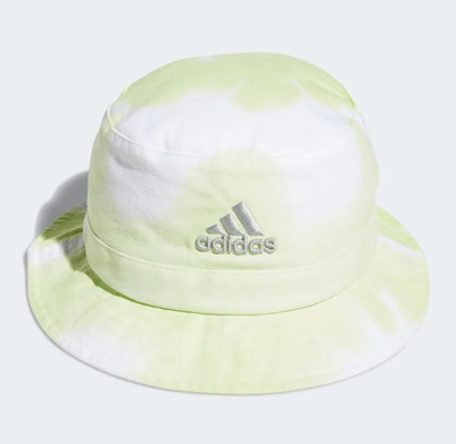 adidas Embroidered Trefoil Logo One Size Almost Lime Color Wash Bucket Hat New