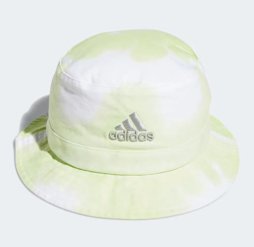 adidas Embroidered Trefoil Logo One Size Almost Lime Color Wash Bucket Hat New