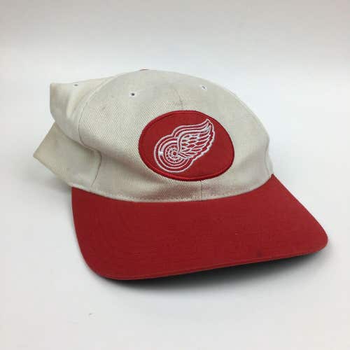 Vintage 90s Detroit Red Wings NHL Oval Logo Strapback Hat Cap Twins Enterprise
