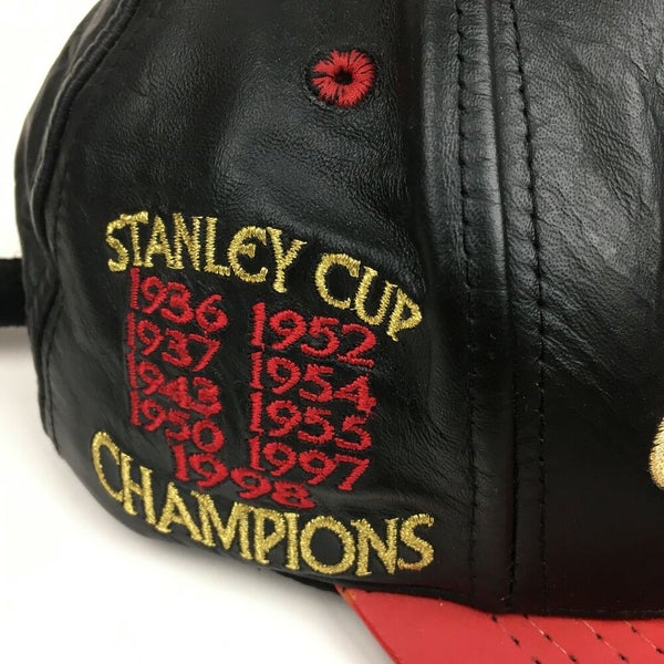 Vintage Detroit Red Wings 1997 Stanley Cup Champions Leather Snapback Hat  Cap