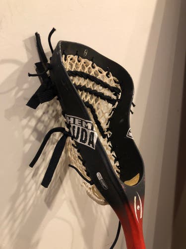 Red and Black Harrow Sports Hemi Cuda Lacrosse Stick