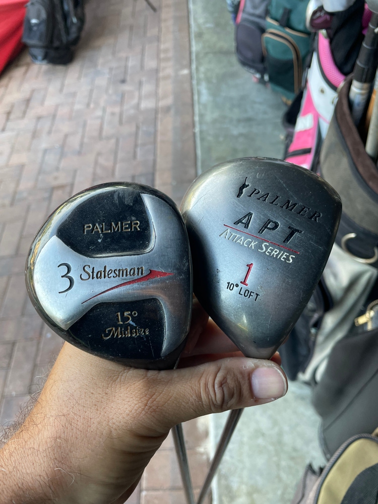 Golf clubs Palmer Wood 1 and 3 in right Handed