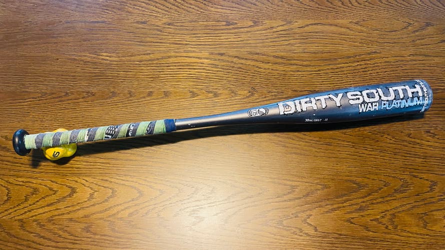 Used USSSA Certified 2018 Dirty South Composite War Platinum Bat (-11) 19 oz 30"