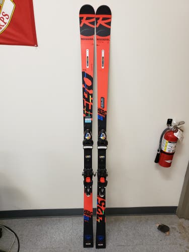 Unisex 2022 Racing Rossignol Hero Athlete GS Titanal 182 Skis With Look SPX15 Bindings