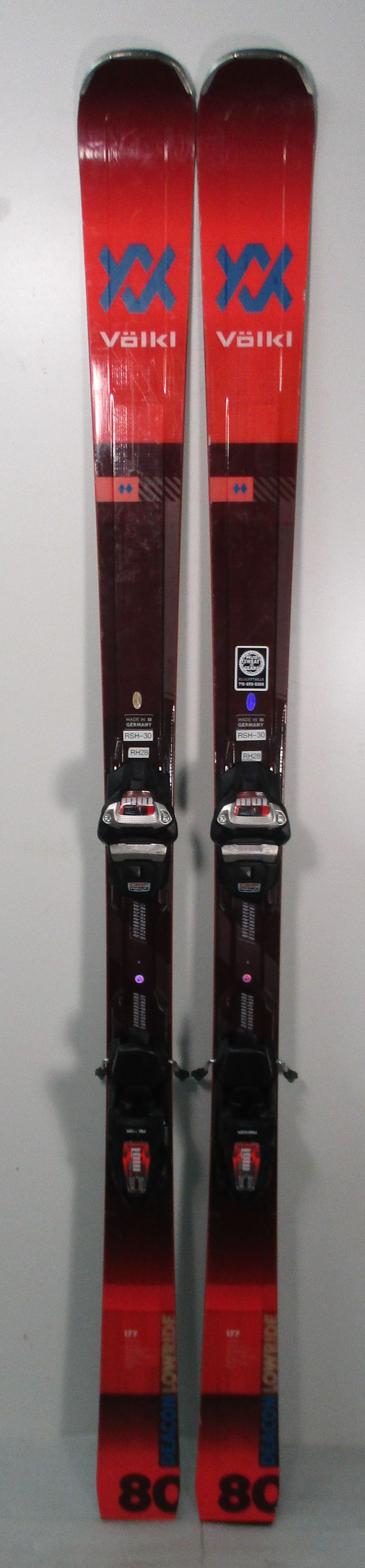 2022 Used Volkl Deacon 80 177cm Skis with Marker Lowride XL 13