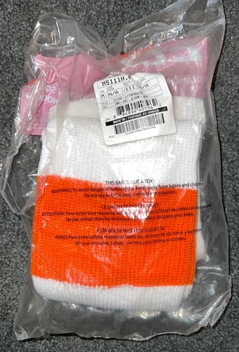White/orange Senior CCM Socks 30”  *new*