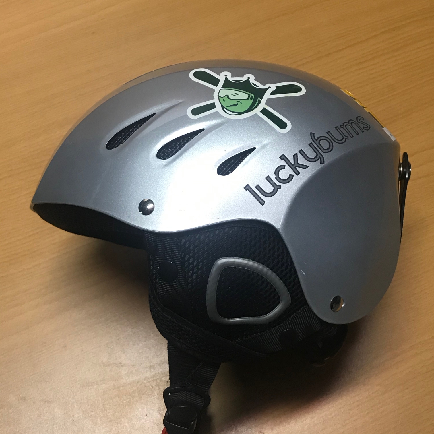Luckybums Snow Sport Silver Helmet