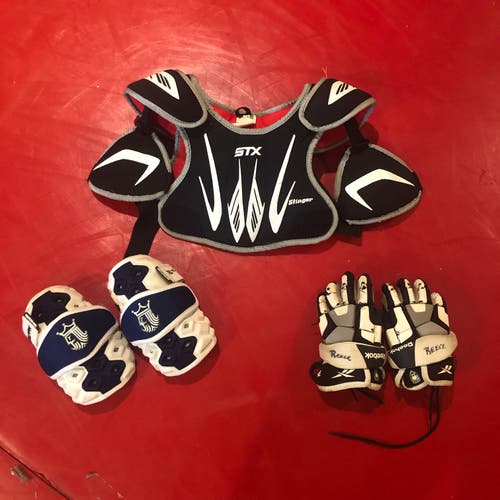 Shoulder/chest pads, elbow pads, gloves.