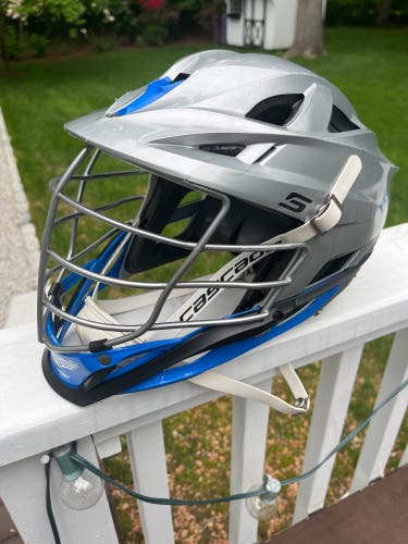 Barely Used Gray And Blue Cascade S Lacrosse Helmet