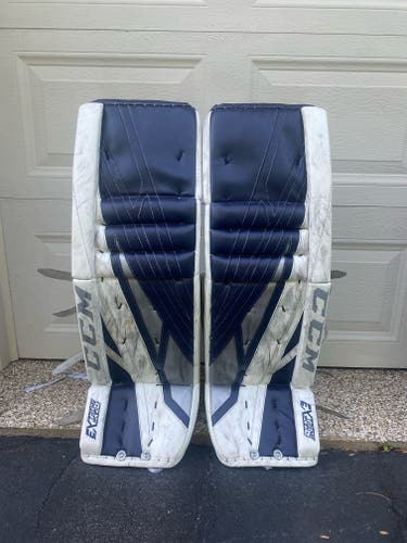 Used 35" CCM UNH NCAA Goalie Leg Pads Pro Stock