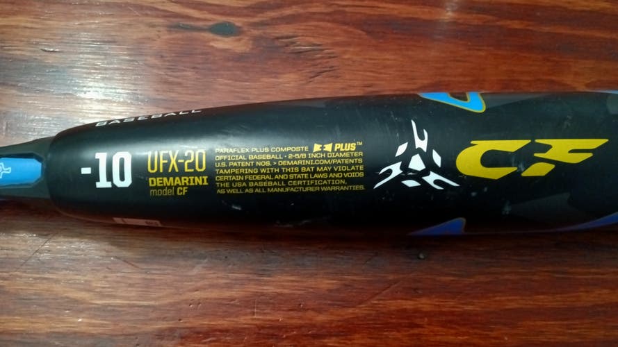 Used 2020 DeMarini Composite CF Bat (-10) 21 oz 31"