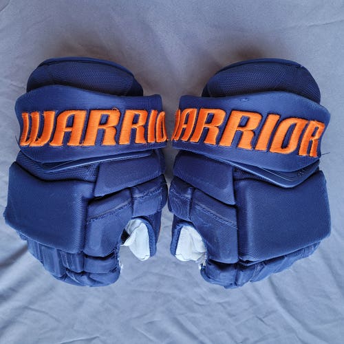 13" Warrior Covert QRE Edmonton Oilers pro stock gloves blue/orange
