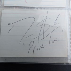 Deion Sanders "Prime Time" autographed index card