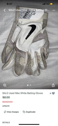 Used Medium Nike Batting Gloves