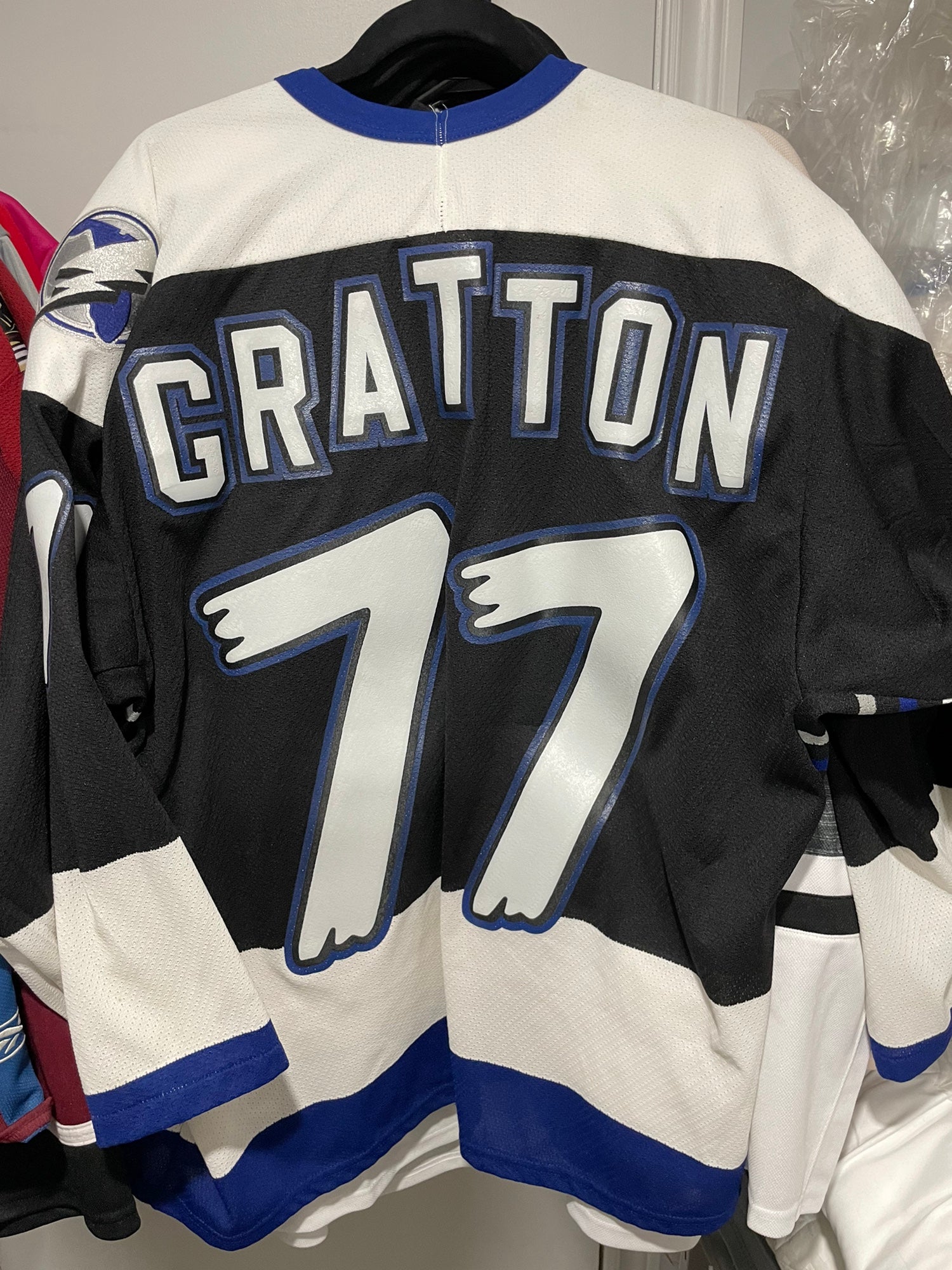 CHRIS GRATTON  Tampa Bay Lightning 1995 Away CCM Throwback NHL Hockey  Jersey