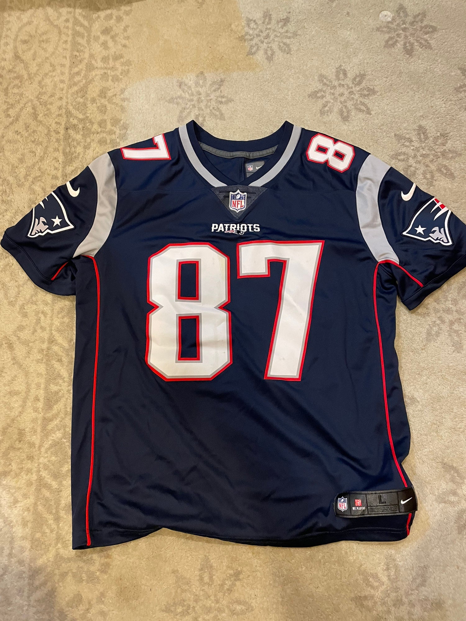 Nike Rob Gronkowski New England Patriots Stitched Jersey NFL Gray/black  Rare 2XL