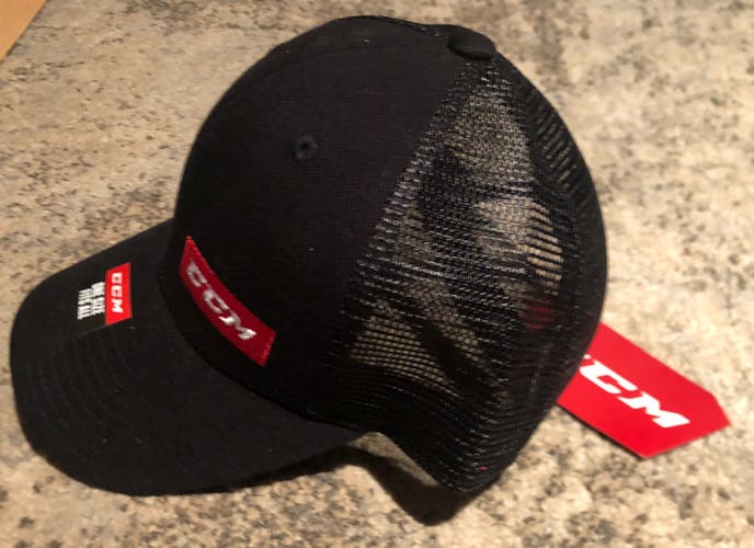 Brand New Black CCM Mesh Back Hockey Hat