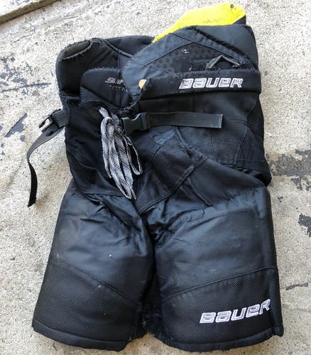 Used Black Junior Large Bauer Supreme Total One Hockey Pants