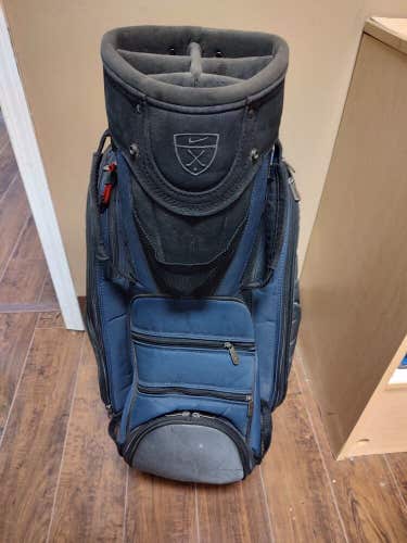 Nike Golf Cart Bag Blue w Raincover No Shoulder Strap