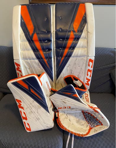 CCM Canadian made Eflex 4 Pro goalie pads, catcher and blocker