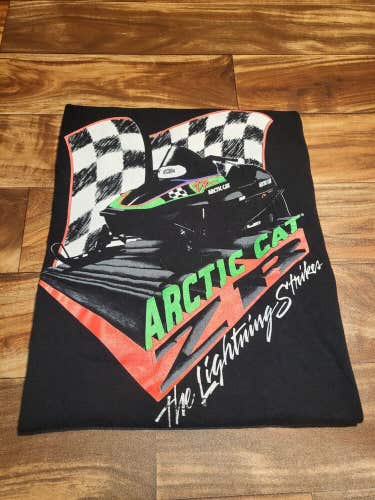 Vintage Arctic Cat ZR Snowmobile Racing Black T Shirt Size Large