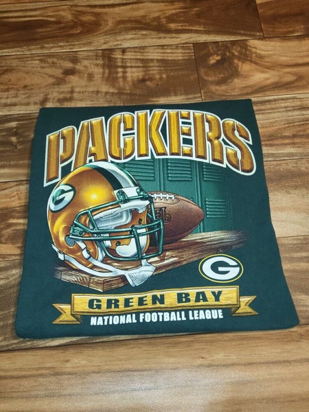 Vintage Green Bay Packers NFL Sports Football Helmet T Shirt Size XL