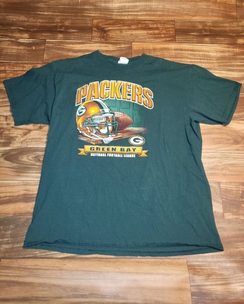 Vintage Green Bay Packers NFL Sports Football Helmet T Shirt Size XL