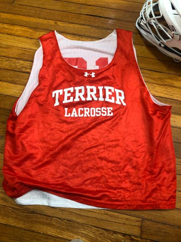 Boston University lacrosse Red Used Large Under Armour Jersey