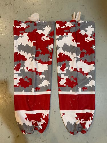 Dubuque Fighting Saints Military Night Tribute Game Worn Player Socks