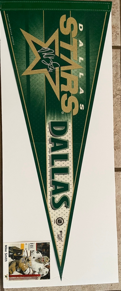 Mike Smith Dallas Stars Autographed Banner