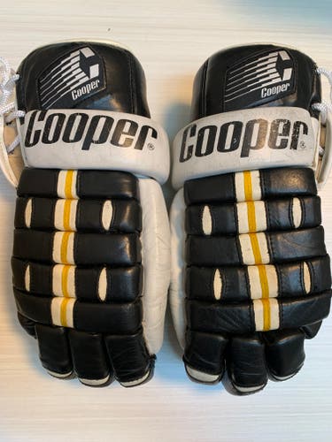 Cooper SC Pro Leather Hockey Gloves 14” Vintage 80’s Bruins / Penguins Pro Stock