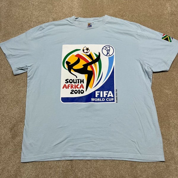 FIFA World Cup T Shirt Men 2XL Adult Blue South Africa 2010 Soccer