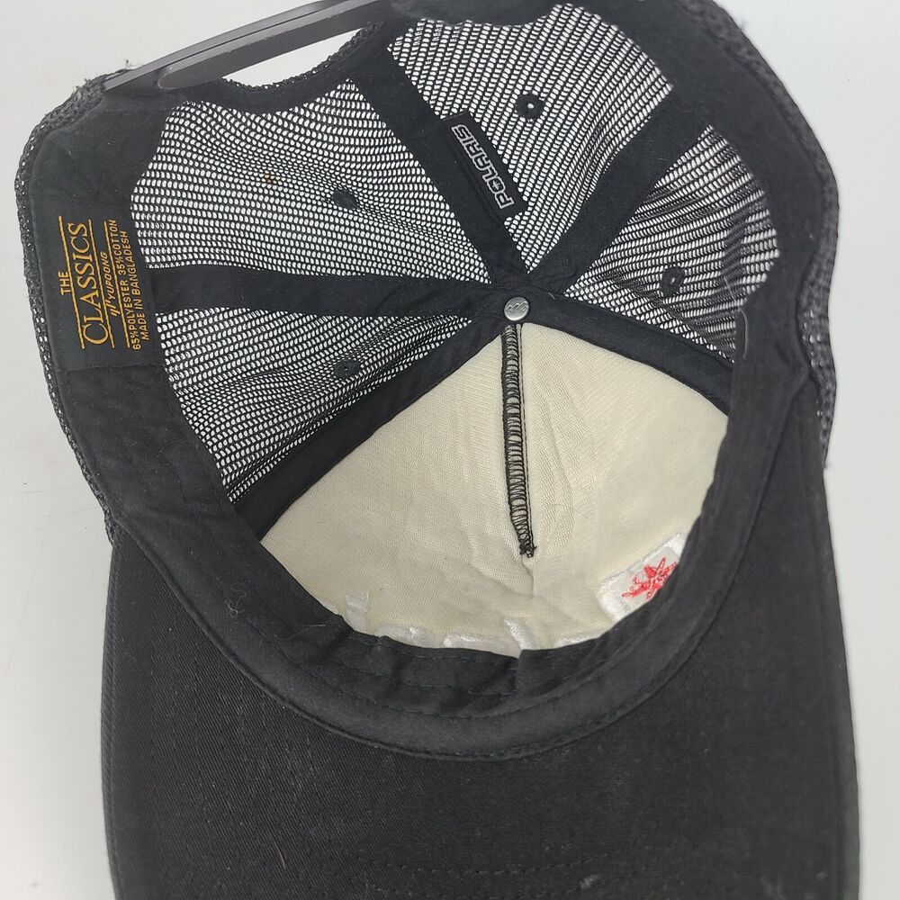 Polaris Black Snap Back Hat Cap Mesh 