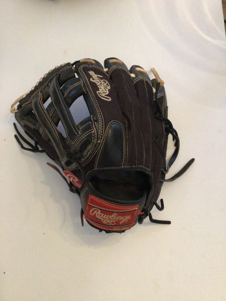 Used Rawlings Left Hand Throw Outfield Pro Mesh Heart of the Hide Baseball Glove 12.75"