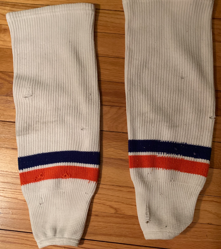 Islanders White Youth (20-24") Used Large Socks