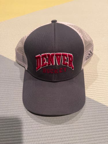 Gray University Of Denver Hockey New One Size Fits All Adidas Hat
